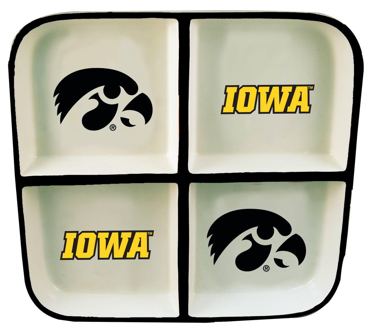 The Memory Company NCAA 4 Section Square Ceramic Tray